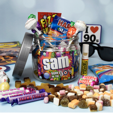 Hampers and Gifts to the UK - Send the Born In The 90's - Retro Sweet Taster Jar